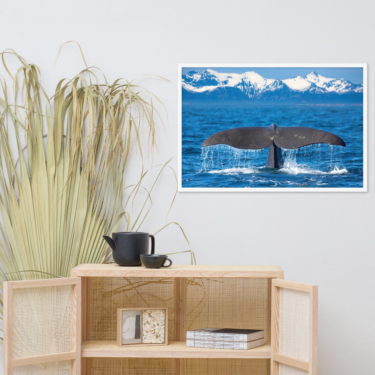 Sperm Whale Tail Animal Wildlife Photograph Framed Wall Art Print