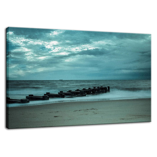 Blue Morning at Rehoboth Coastal Landscape Photo Fine Art Canvas Wall Art Prints  - PIPAFINEART