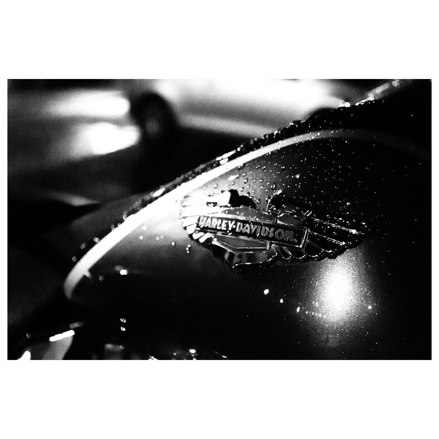 Harley in the Rain Abstract Photo Fine Art Canvas & Unframed Wall Art Prints - PIPAFINEART