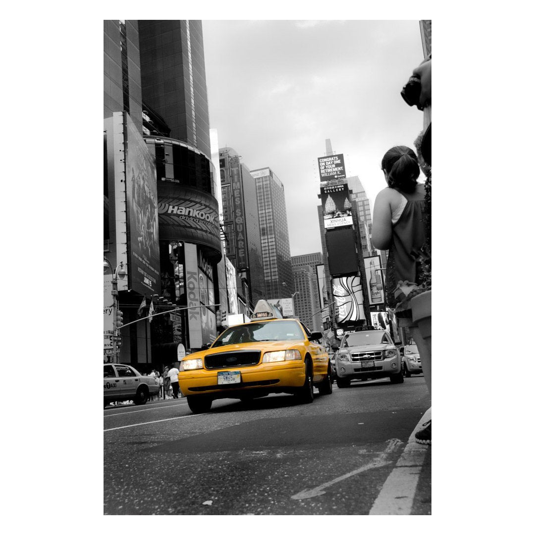 Shining Taxi Cab - Black and White Abstract Photo Fine Art Canvas & Unframed Wall Art Prints  - PIPAFINEART