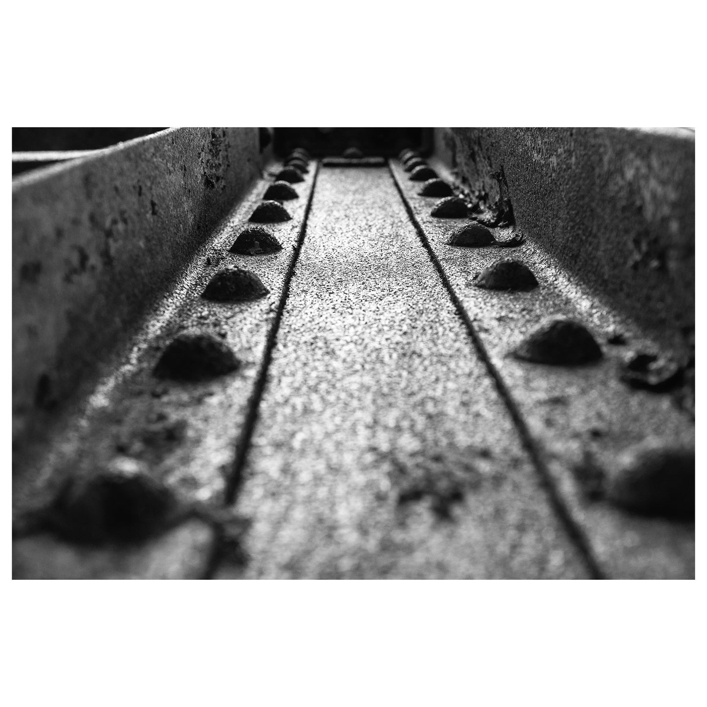 Rivets in Steel Girder in Black and White Abstract Photo Fine Art Canvas & Unframed Wall Art Prints - PIPAFINEART