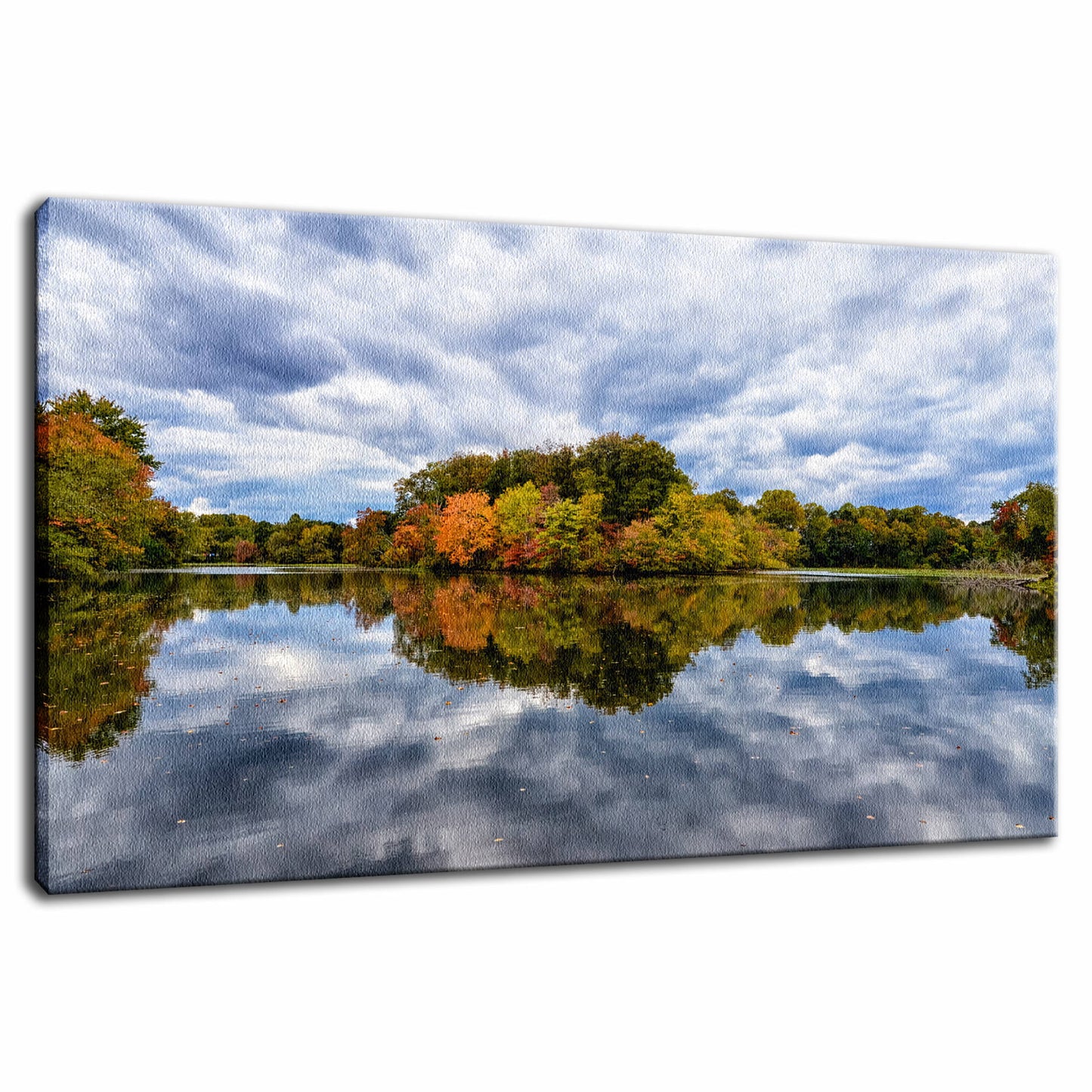 Small Rustic Wall Decor: Autumn Reflections Rural Landscape Photo Fine Art Canvas Wall Art Prints - PIPAFINEART