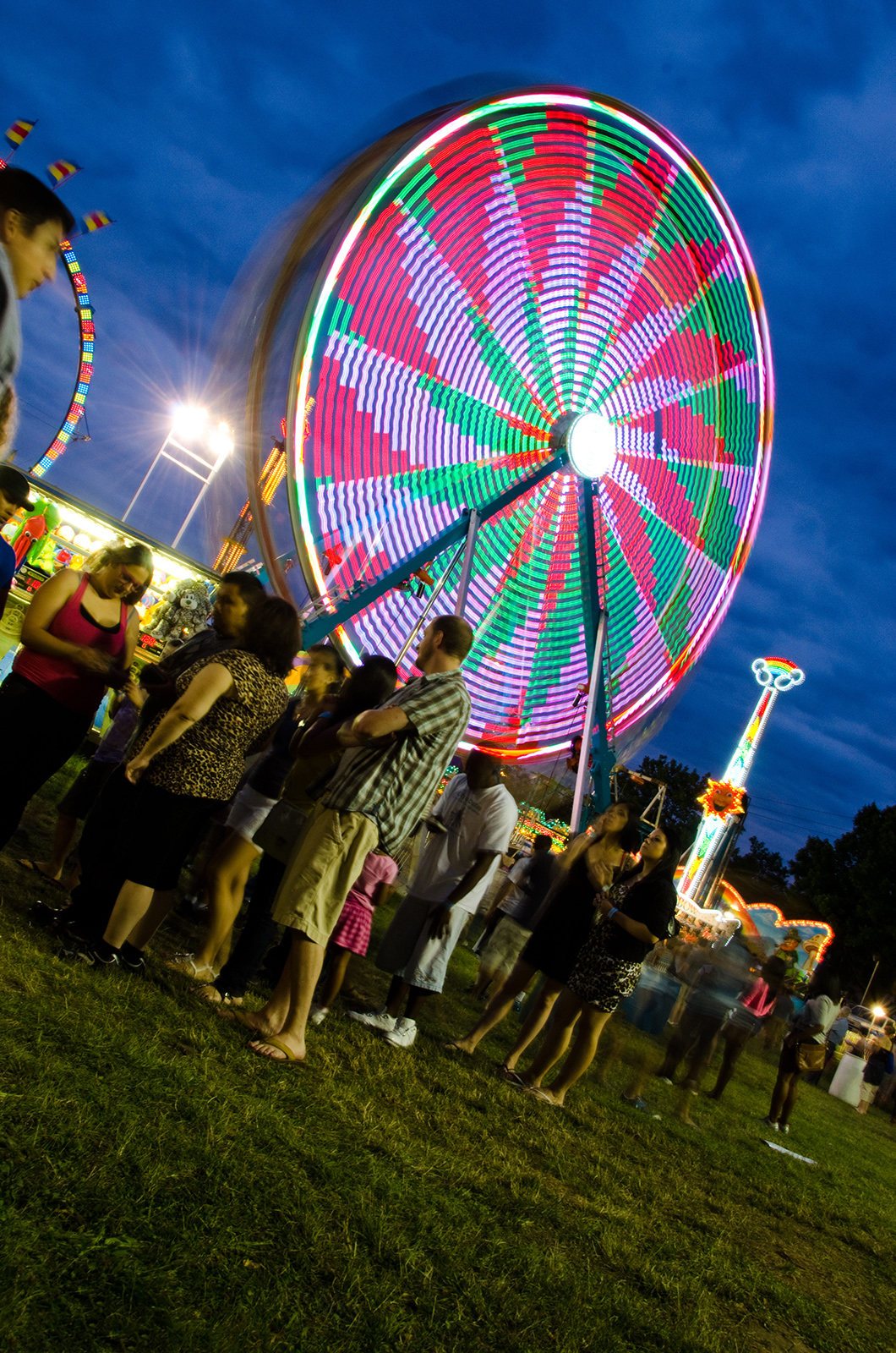 Ferris Wheel 1 Night Photo Fine Art Canvas Wall Art Prints - PIPAFINEART