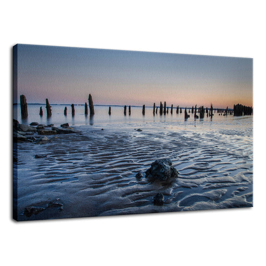 Low Tide At Battery Coastal Landscape Photo Fine Art Canvas Wall Art Prints  - PIPAFINEART