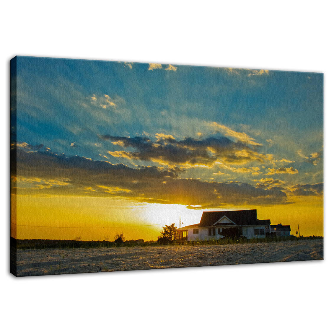 Sunset at Bowers Beach Coastal Landscape Photo Fine Art Canvas Wall Art Prints - PIPAFINEART