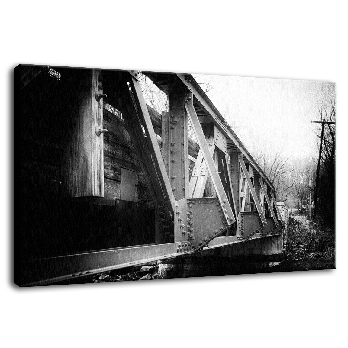 White Clay Creek Bridge Rural Landscape Photo Fine Art Canvas Wall Art Prints - PIPAFINEART