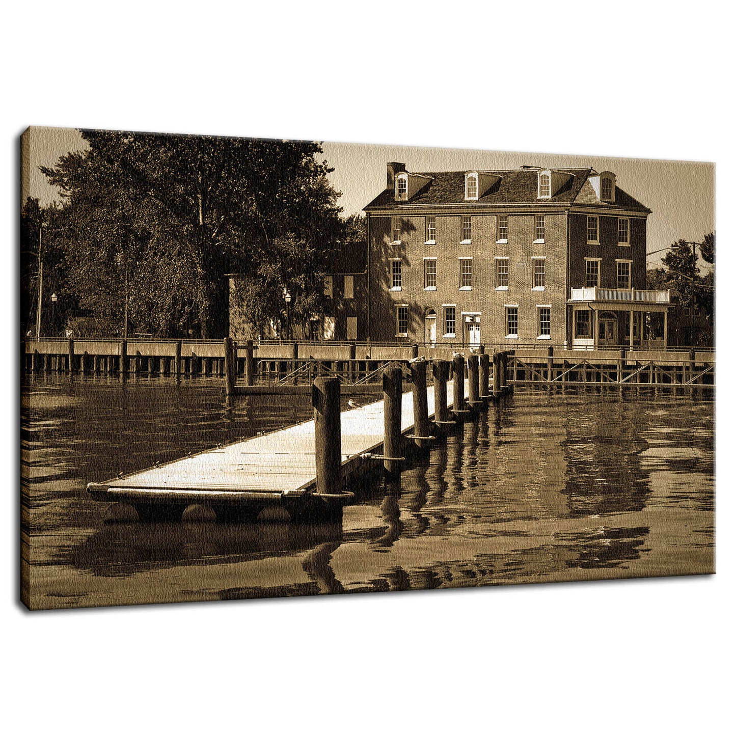 Delaware City Dock Coastal Landscape Photo Fine Art Canvas Wall Art Prints - PIPAFINEART