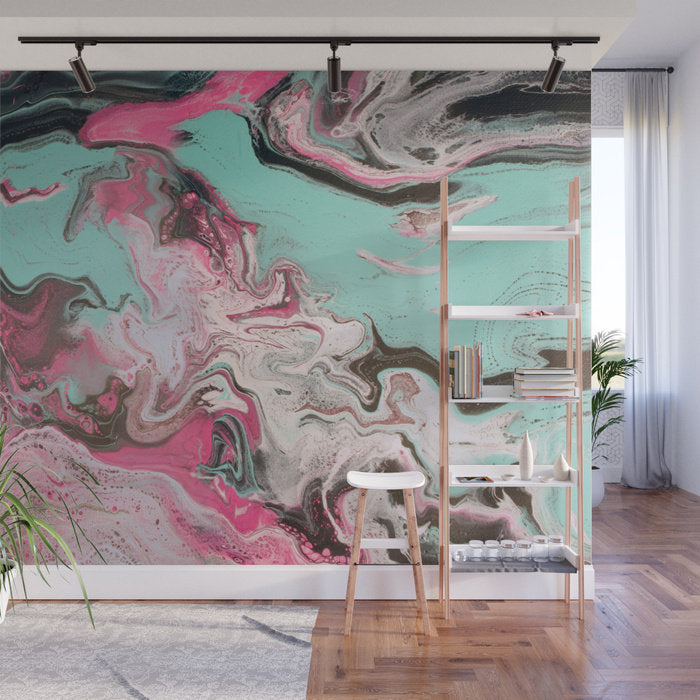 Mixed Art Texture - Fluid Art - Acrylic Dirty Paint Pour 1 - Adhesive Wallpaper - Removable Wallpaper - Wall Sticker - Full Size Wall Mural - PIPAFINEART