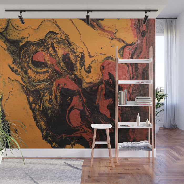 Removable Wall Mural - Wallpaper Abstract Artwork - Fluid Art Pour 6 - PIPAFINEART