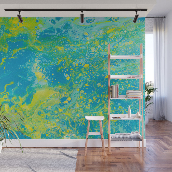 Removable Wall Mural - Wallpaper Abstract Artwork - Fluid Art Pour 15 - PIPAFINEART