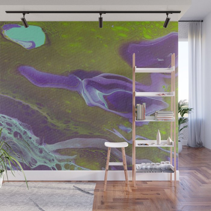Removable Wall Mural - Wallpaper Abstract Artwork - Fluid Art Pour 32 - PIPAFINEART