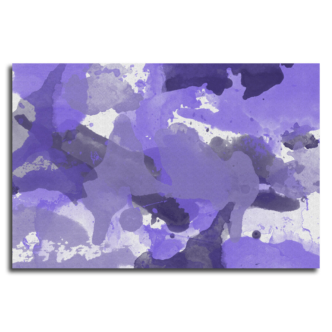 Purple Splatters Watercolor Patches - Adhesive Wallpaper - Removable Wallpaper - Wall Sticker - Full Size Wall Mural - PIPAFINEART
