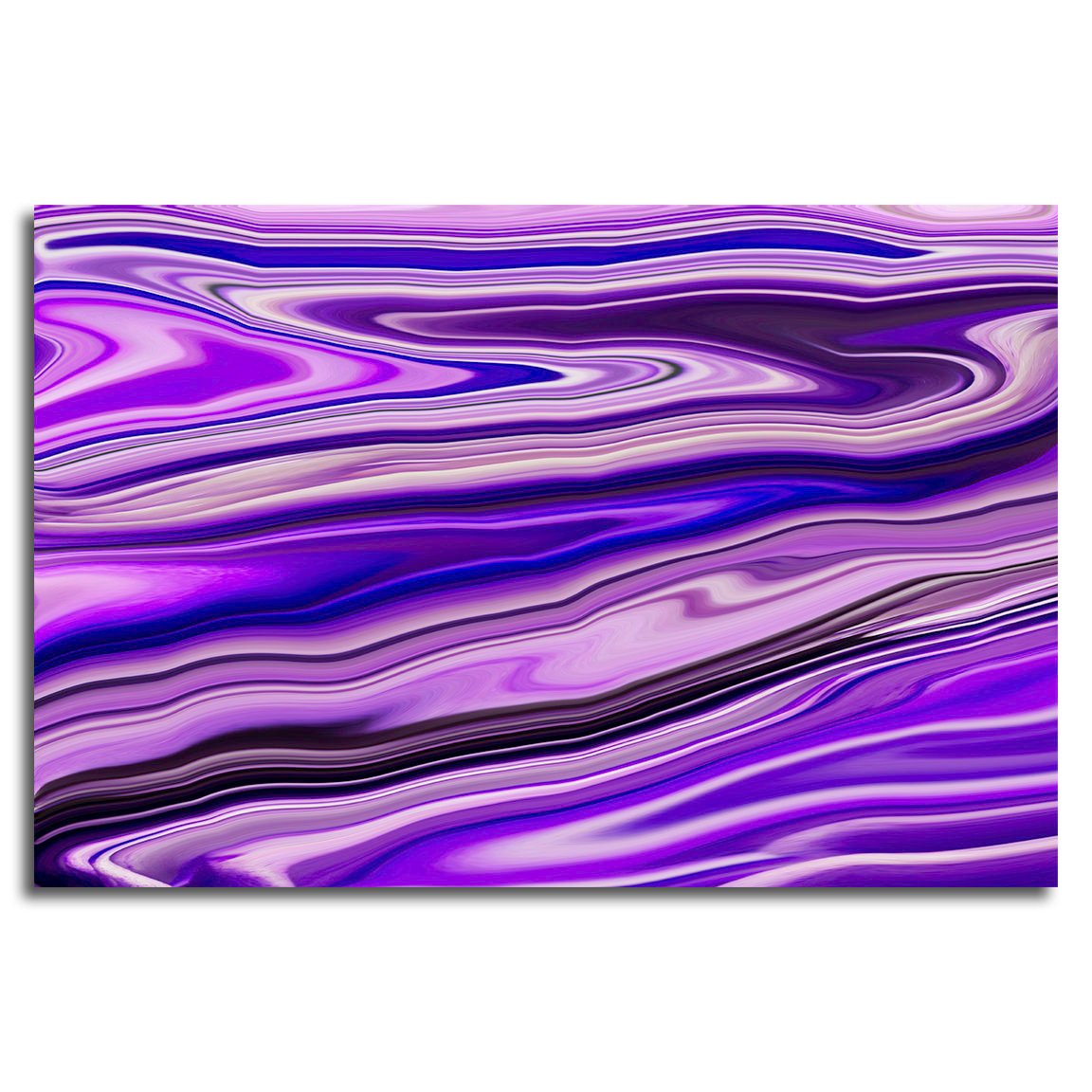 Purple Waves Abstract Art Digital Fluid Artwork - Peel and Stick Removable Wallpaper Full Size Wall Mural - PIPAFINEART