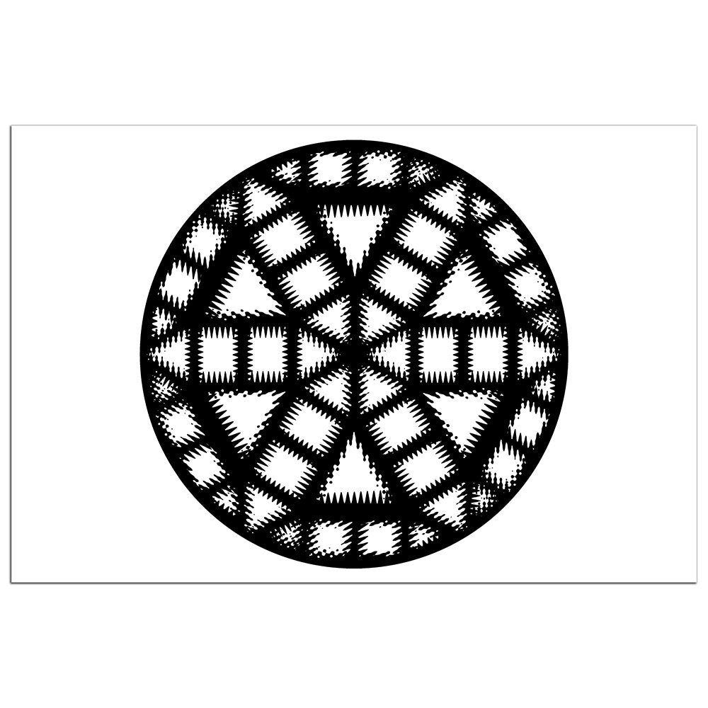 Single Black and White Pinwheel - Peel and Stick Removable Wallpaper Full Size Wall Mural - PIPAFINEART