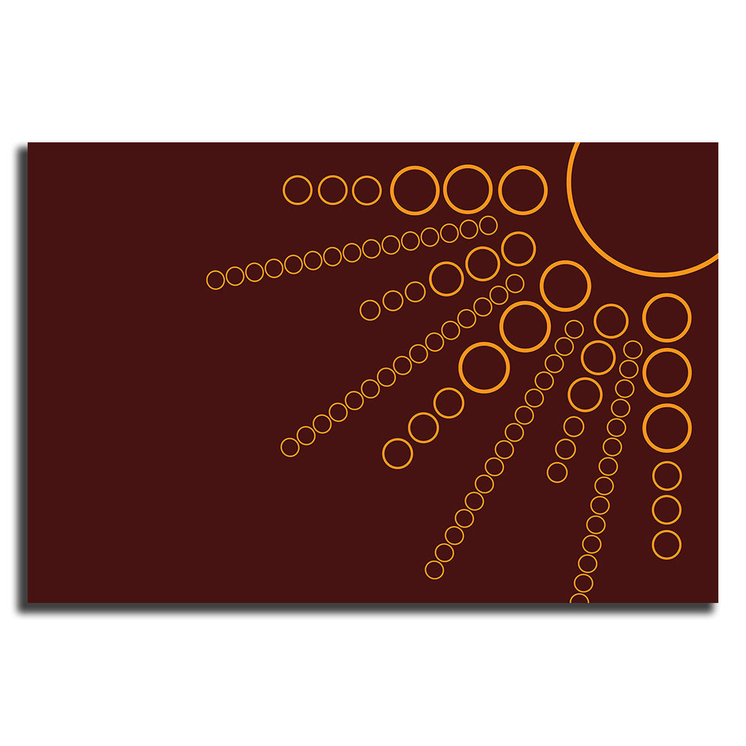 Golden Sunburst on Burgundy Illustration - Peel and Stick Removable Wallpaper Full Size Wall Mural - PIPAFINEART