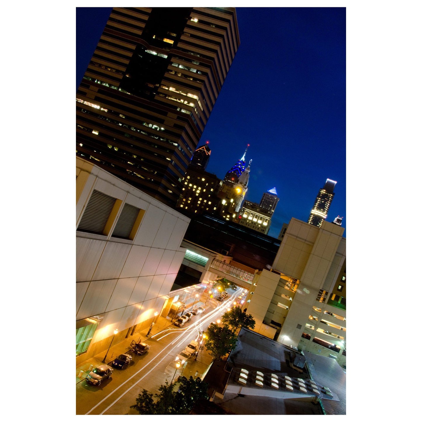 Light Trails in Philly Night Photo Fine Art Canvas Wall Art Prints - PIPAFINEART