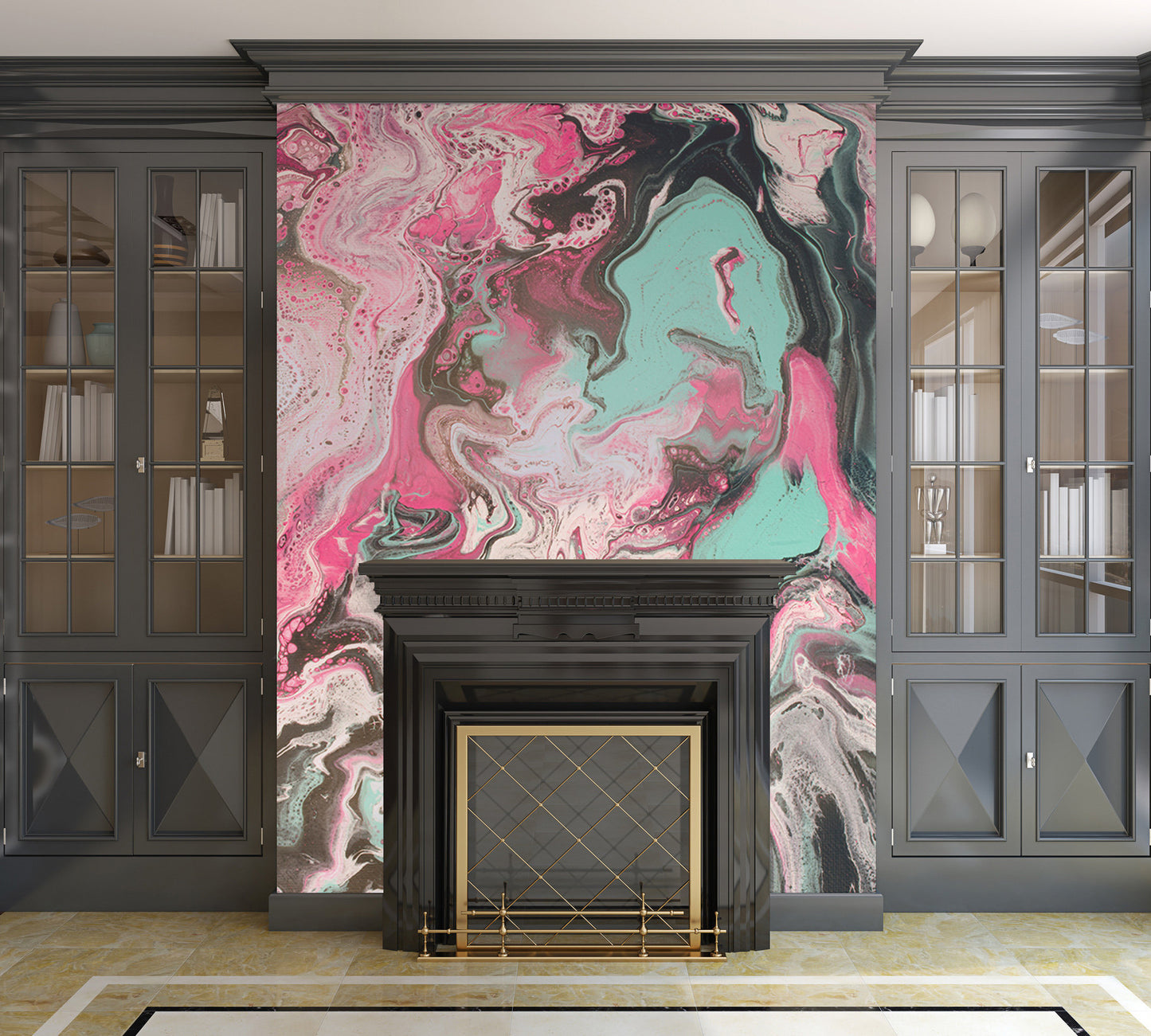 Mixed Art Texture - Fluid Art - Acrylic Dirty Paint Pour 1 - Adhesive Wallpaper - Removable Wallpaper - Wall Sticker - Full Size Wall Mural - PIPAFINEART
