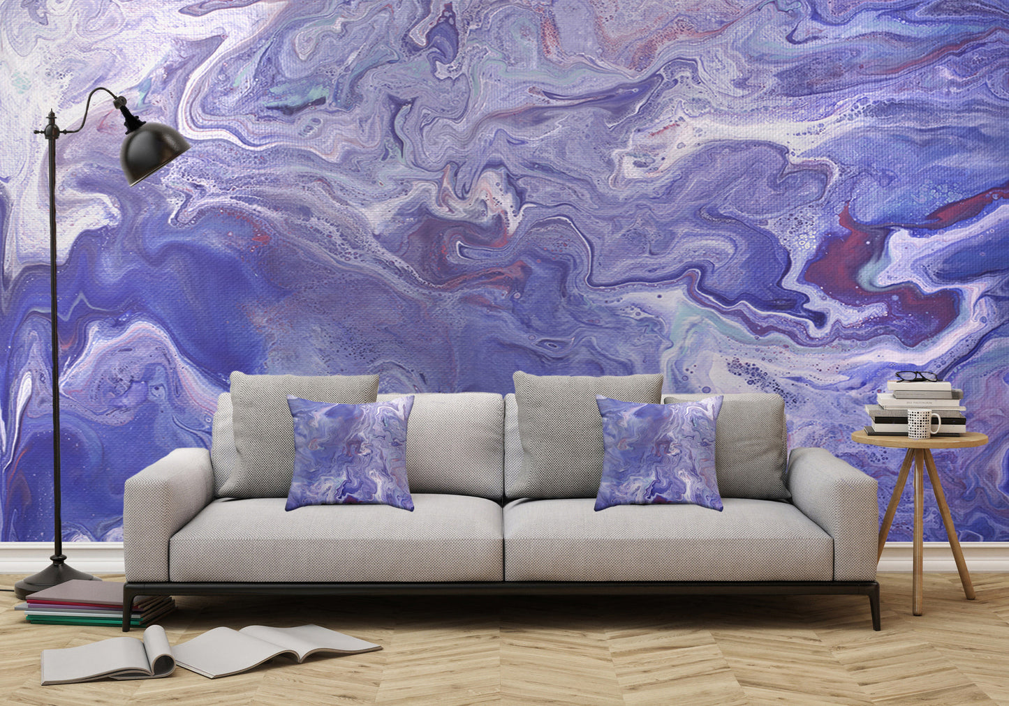 Removable Wall Mural - Wallpaper Abstract Artwork - Fluid Art Pour 4 - PIPAFINEART