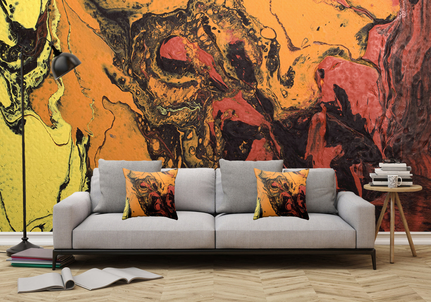 Removable Wall Mural - Wallpaper Abstract Artwork - Fluid Art Pour 6 - PIPAFINEART