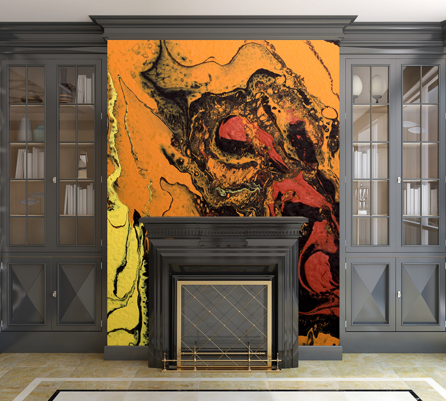 Removable Wall Mural - Wallpaper Abstract Artwork - Fluid Art Pour 6 - PIPAFINEART