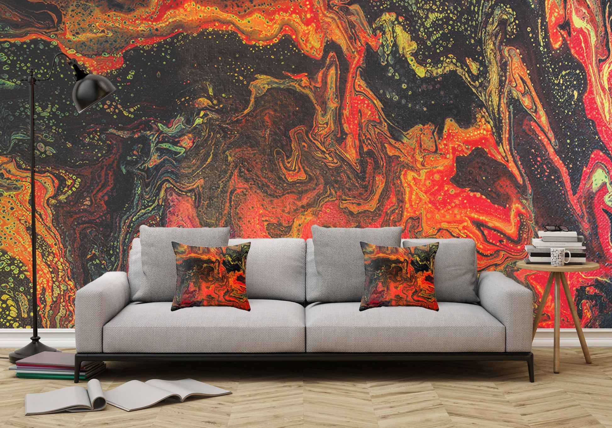 Removable Wall Mural - Wallpaper  Abstract Artwork - Fluid Art Pour 10  - PIPAFINEART
