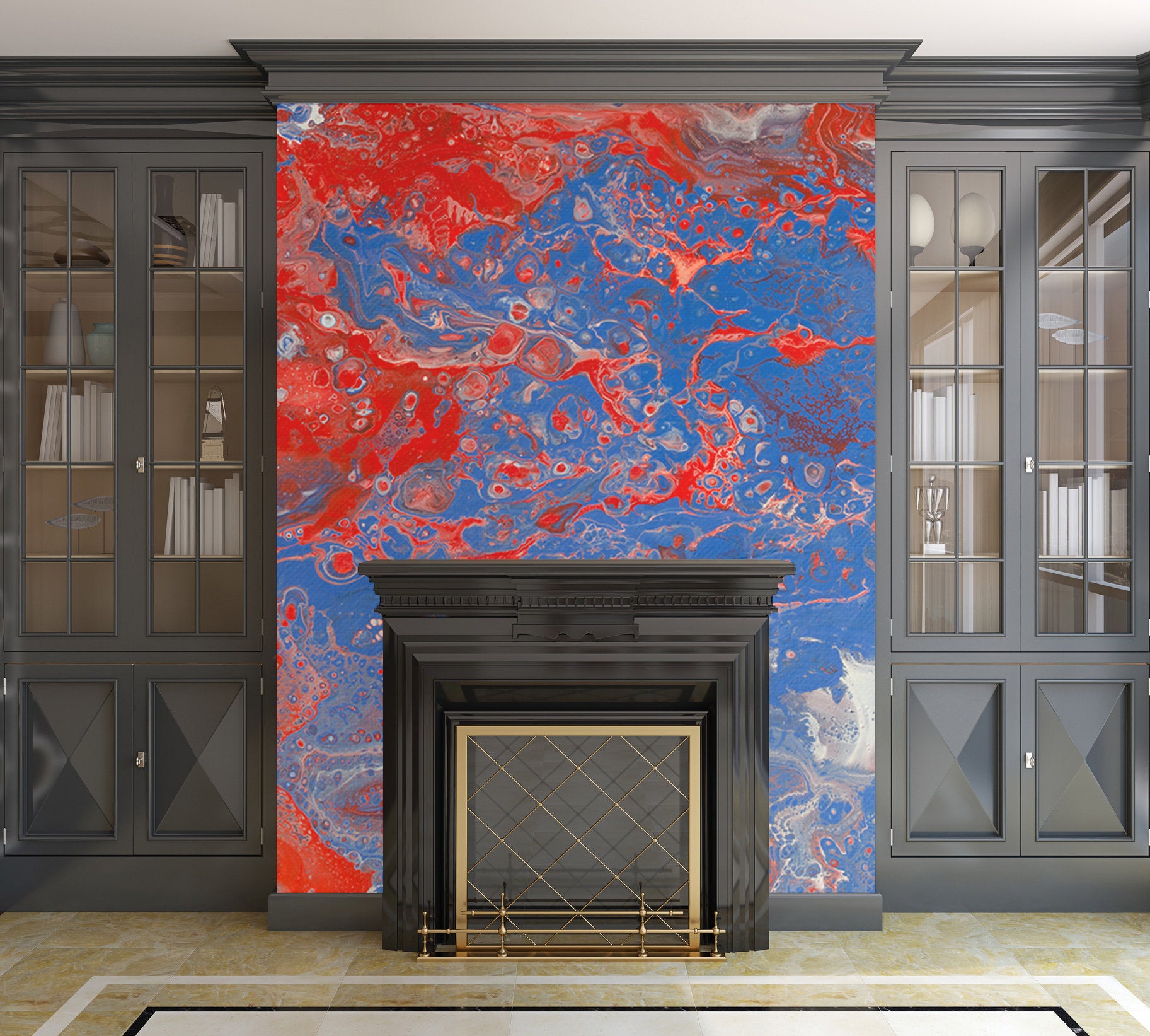 Removable Wall Mural - Wallpaper  Abstract Artwork - Fluid Art Pour 13  - PIPAFINEART