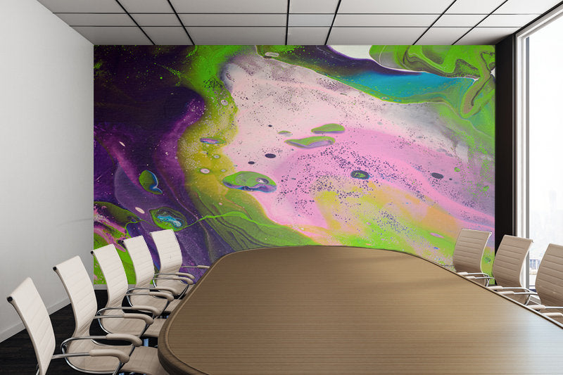 Removable Wall Mural - Wallpaper Abstract Artwork - Fluid Art Pour 14 - PIPAFINEART