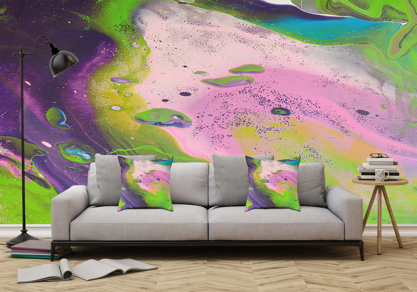 Removable Wall Mural - Wallpaper Abstract Artwork - Fluid Art Pour 14 - PIPAFINEART