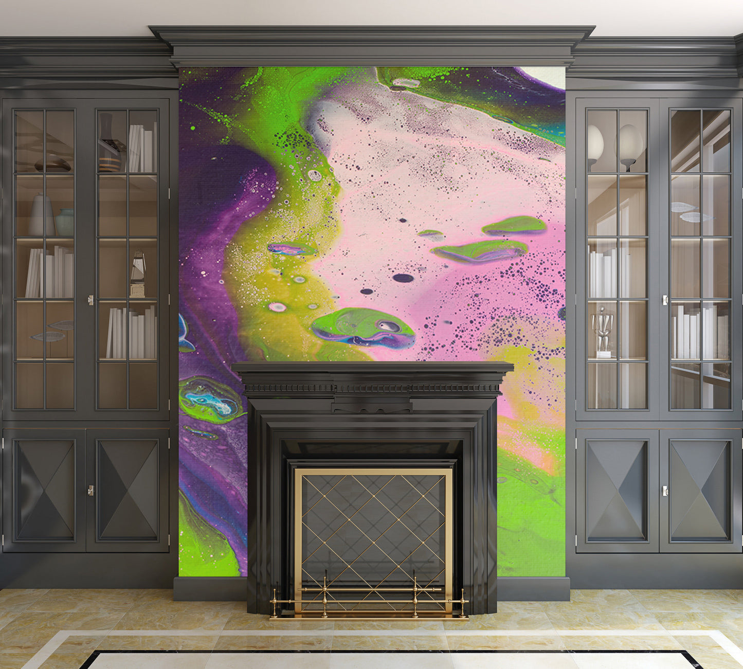 Removable Wall Mural - Wallpaper Abstract Artwork - Fluid Art Pour 14 - PIPAFINEART