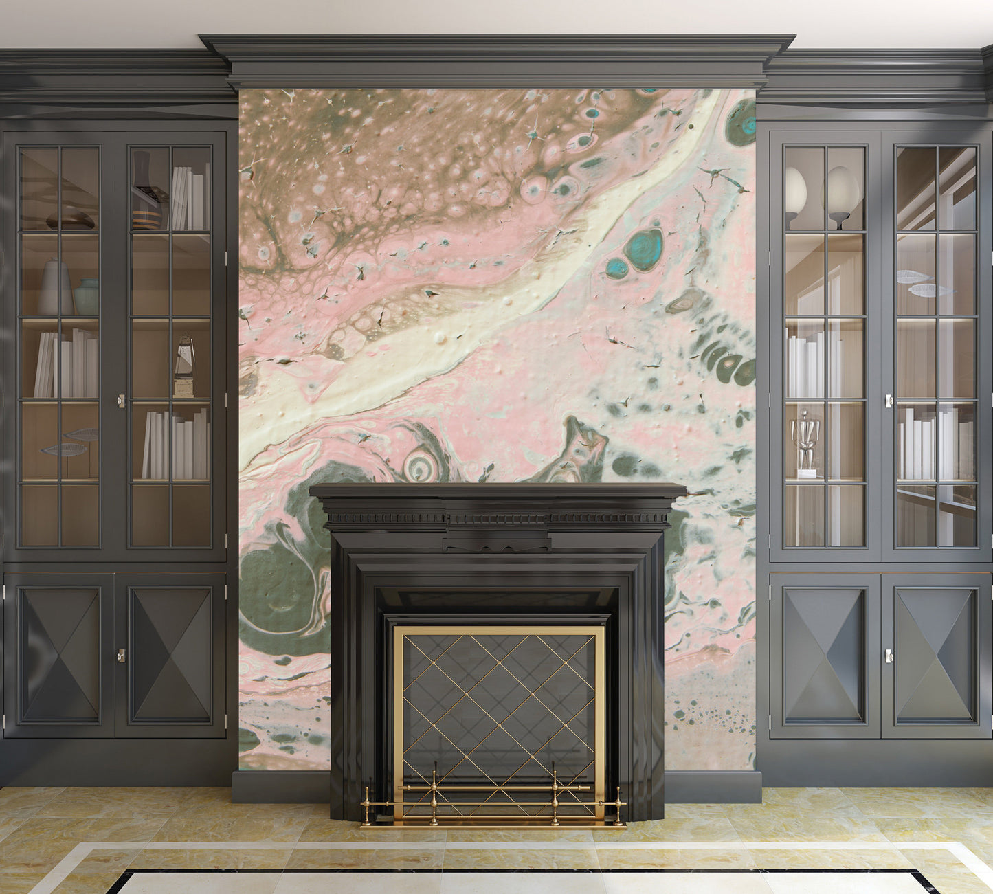 Removable Wall Mural - Wallpaper Abstract Artwork - Fluid Art Pour 19 - PIPAFINEART