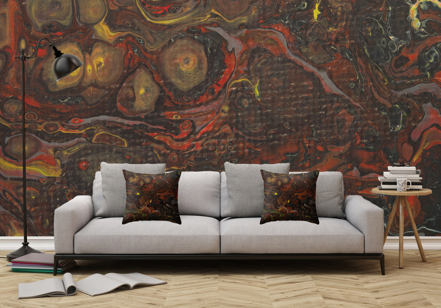 Removable Wall Mural - Wallpaper  Abstract Artwork - Fluid Art Pour 21  - PIPAFINEART