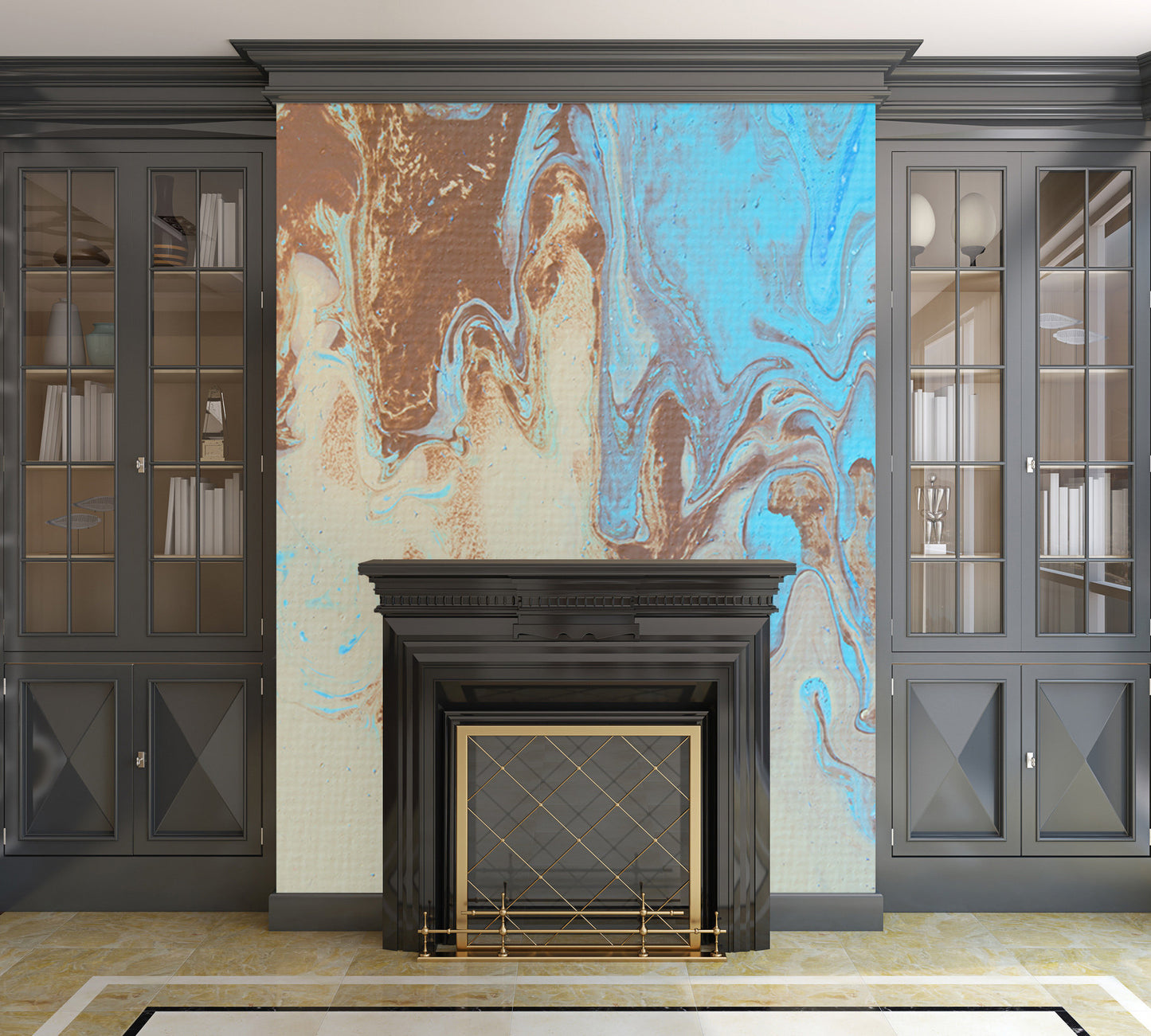 Removable Wall Mural - Wallpaper  Abstract Artwork - Fluid Art Pour 27  - PIPAFINEART