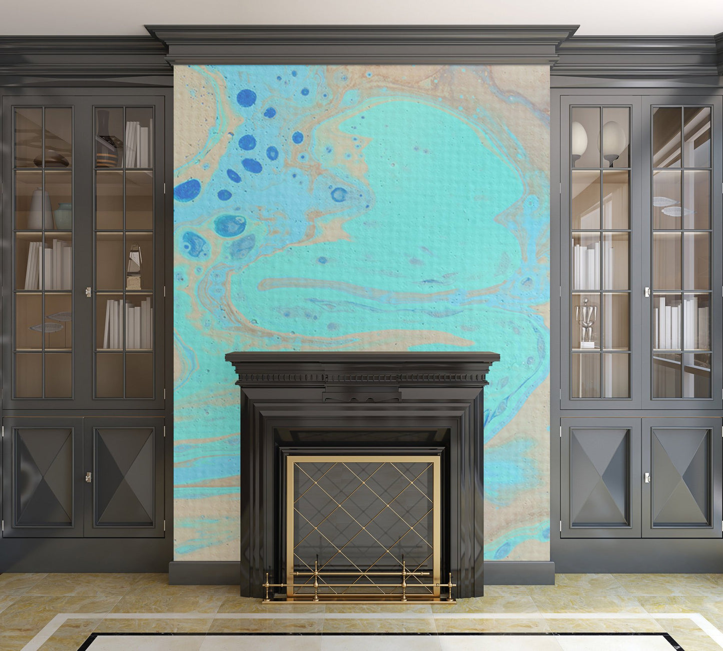 Removable Wall Mural - Wallpaper  Abstract Artwork - Fluid Art Pour 28  - PIPAFINEART