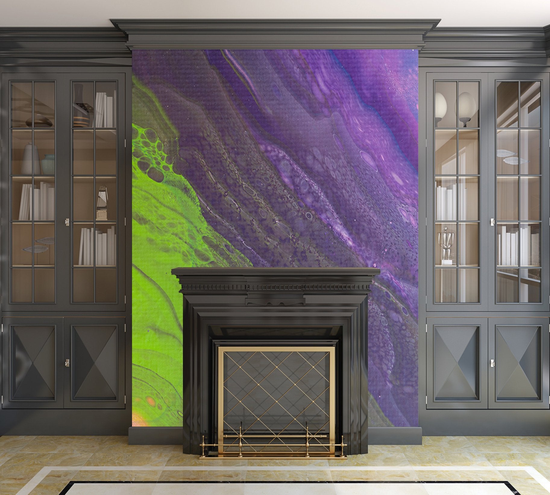 Removable Wall Mural - Wallpaper  Abstract Artwork - Fluid Art Pour 29  - PIPAFINEART
