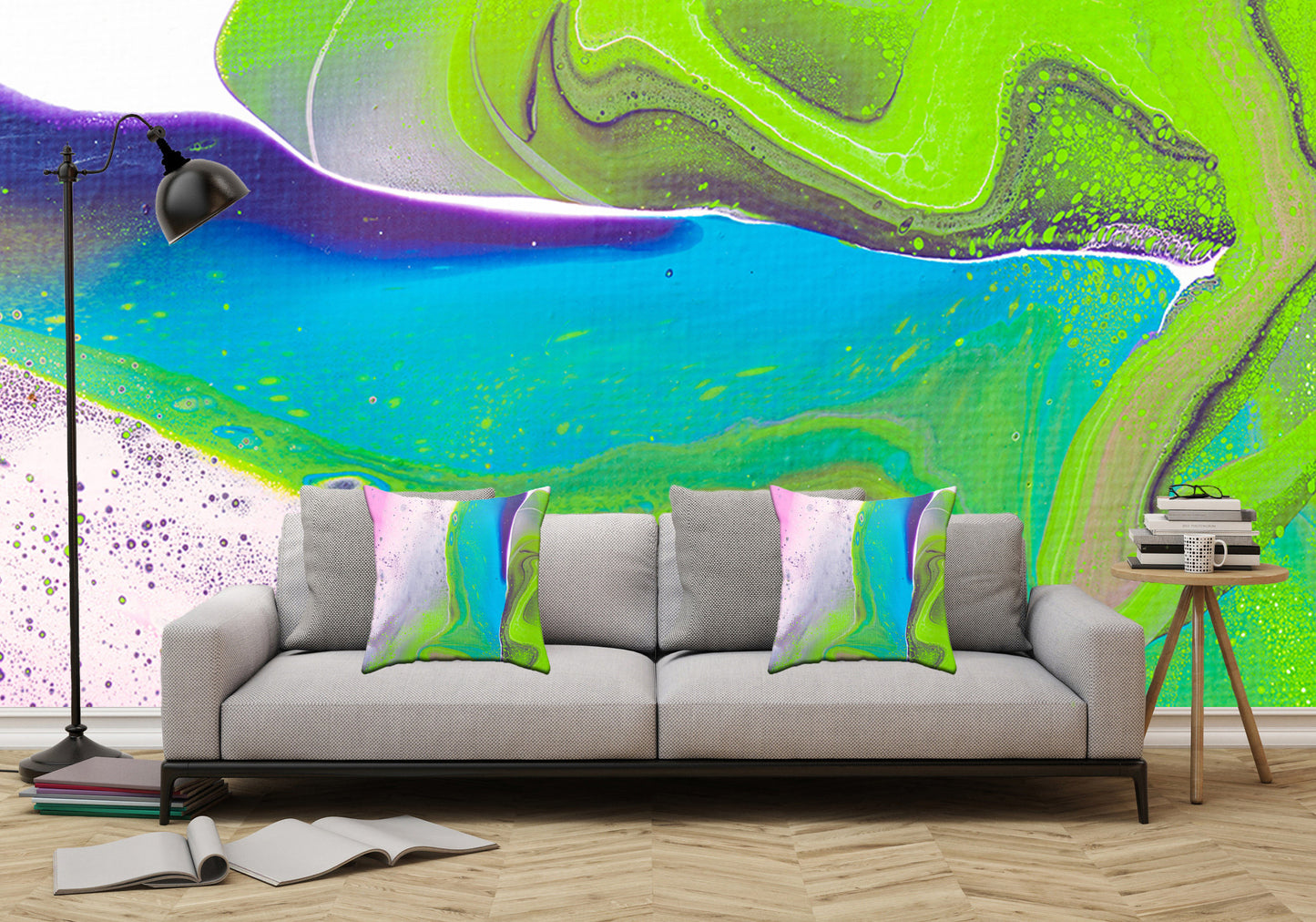 Removable Wall Mural - Wallpaper  Abstract Artwork - Fluid Art Pour 31  - PIPAFINEART