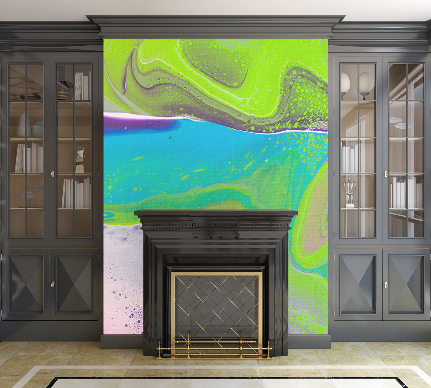 Removable Wall Mural - Wallpaper Abstract Artwork - Fluid Art Pour 31 - PIPAFINEART