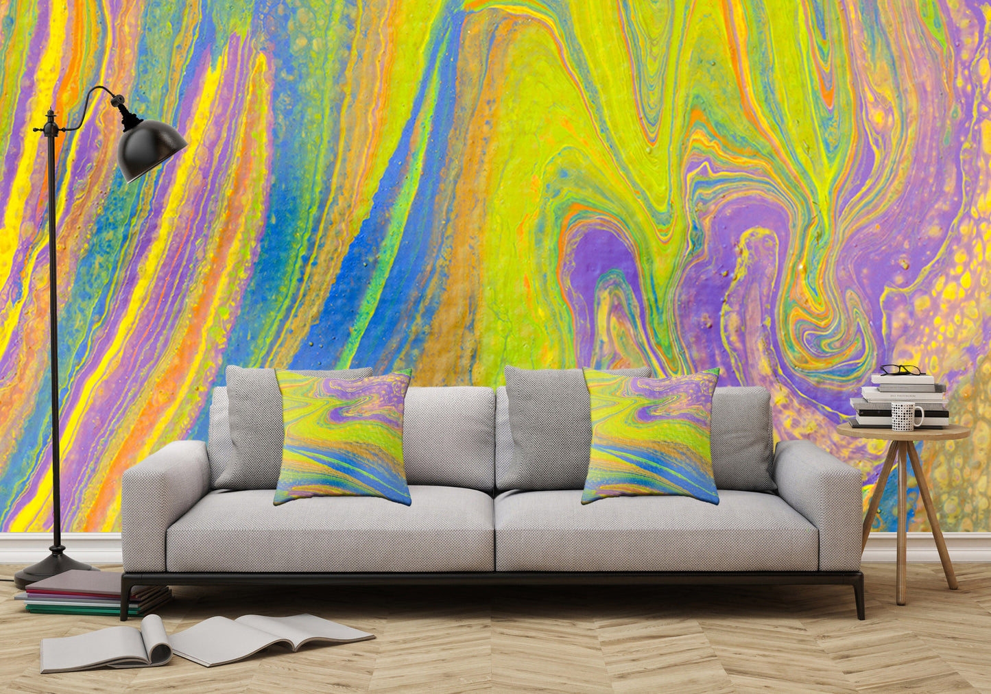 Removable Wall Mural - Wallpaper  Abstract Artwork - Fluid Art Pour 33  - PIPAFINEART