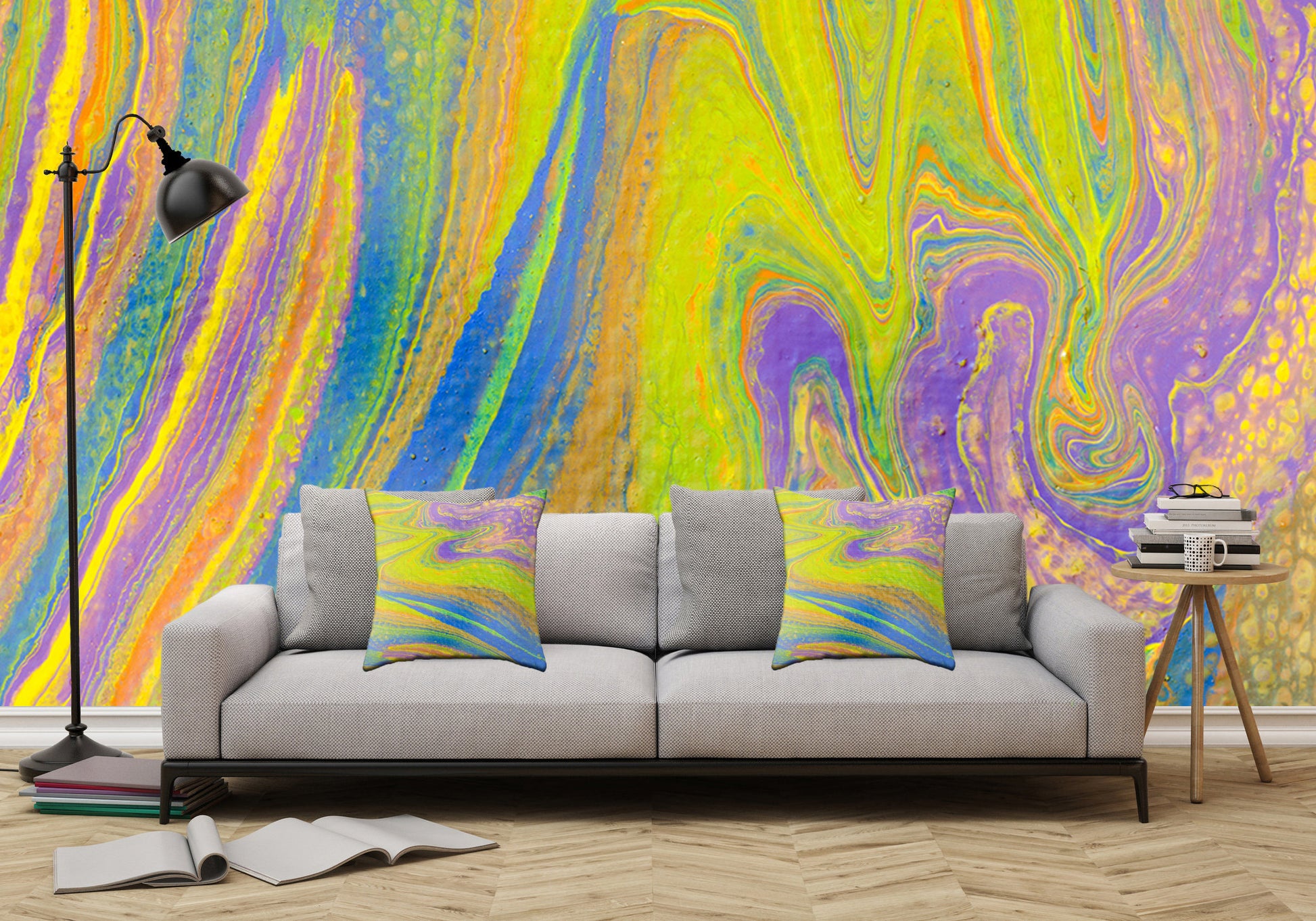 Removable Wall Mural - Wallpaper  Abstract Artwork - Fluid Art Pour 33  - PIPAFINEART