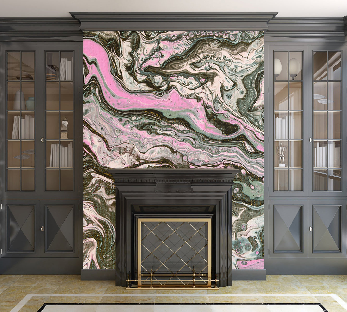 Removable Wall Mural - Wallpaper Abstract Artwork - Fluid Art Pour 34 - PIPAFINEART