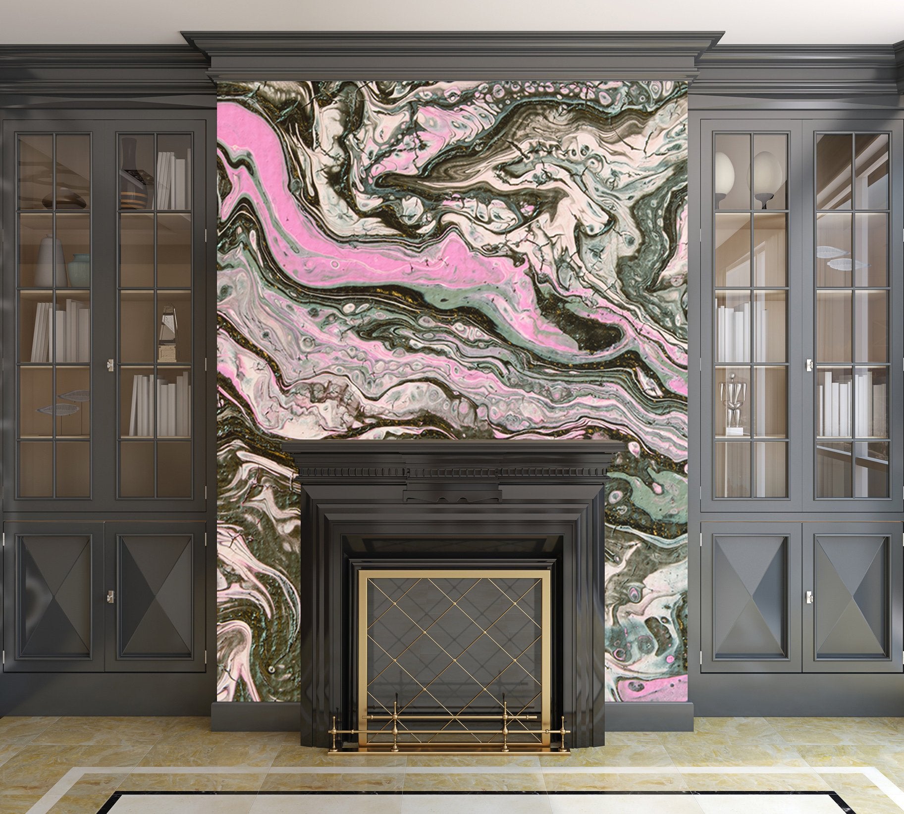 Removable Wall Mural - Wallpaper  Abstract Artwork - Fluid Art Pour 34  - PIPAFINEART