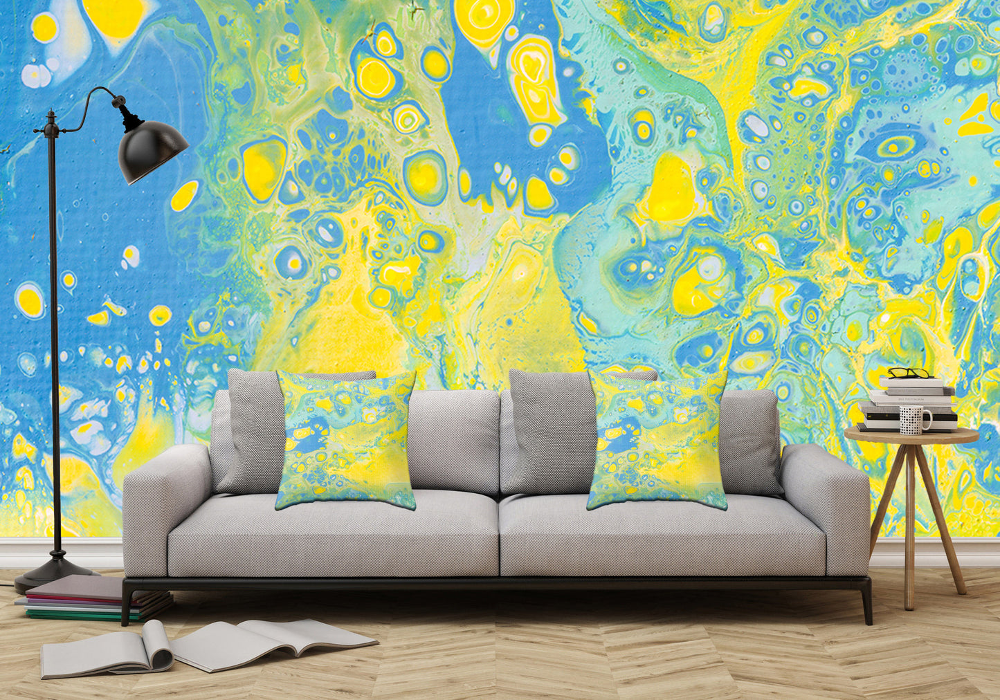 Removable Wall Mural - Wallpaper Abstract Artwork - Fluid Art Pour 36 - PIPAFINEART