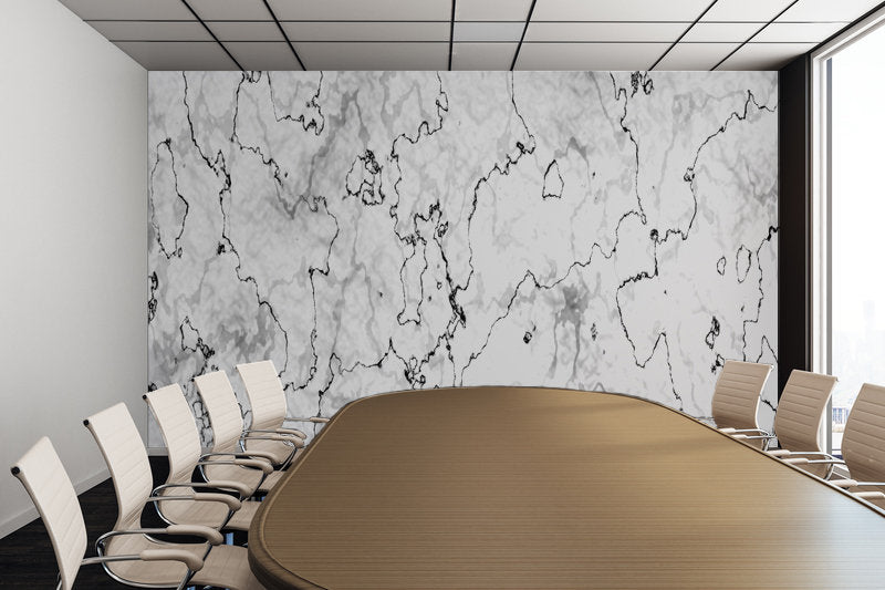 Marble Stone White, Black and Gray Texture - Adhesive Wallpaper - Removable Wallpaper - Wall Sticker - Full Size Wall Mural - PIPAFINEART
