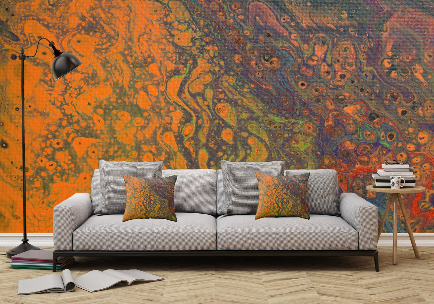 Removable Wall Mural - Wallpaper Abstract Artwork - Fluid Art Pour 16 - PIPAFINEART