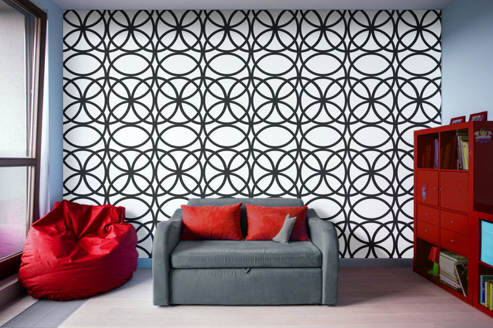 Circle Heaven 2 Illustration - Adhesive Wallpaper - Removable Wallpaper - Wall Sticker - Full Size Wall Mural - PIPAFINEART