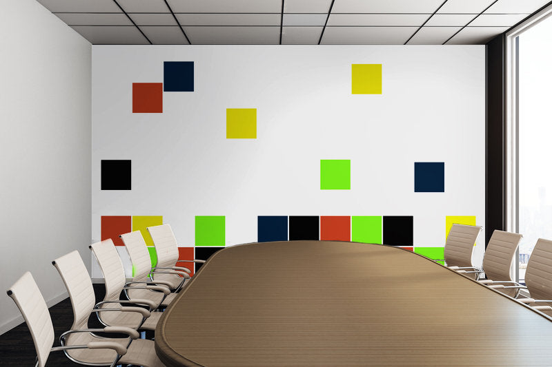 Retro Blocks - Peel and Stick Removable Wallpaper Full Size Wall Mural - PIPAFINEART