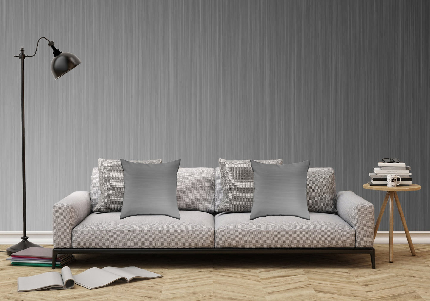 Smooth Sheet Metal Texture Illustration - Peel and Stick Removable Wallpaper Full Size Wall Mural - PIPAFINEART