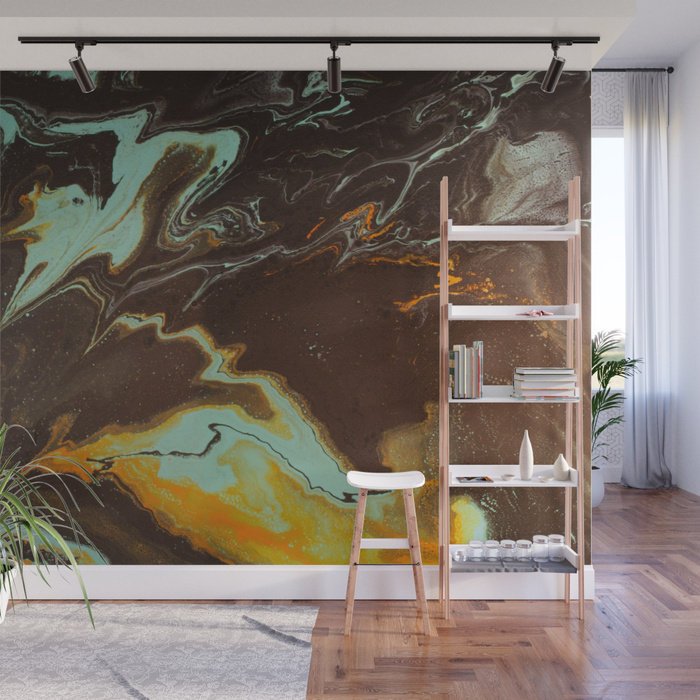 Removable Wall Mural - Wallpaper Abstract Artwork - Fluid Art Pour 3 - PIPAFINEART