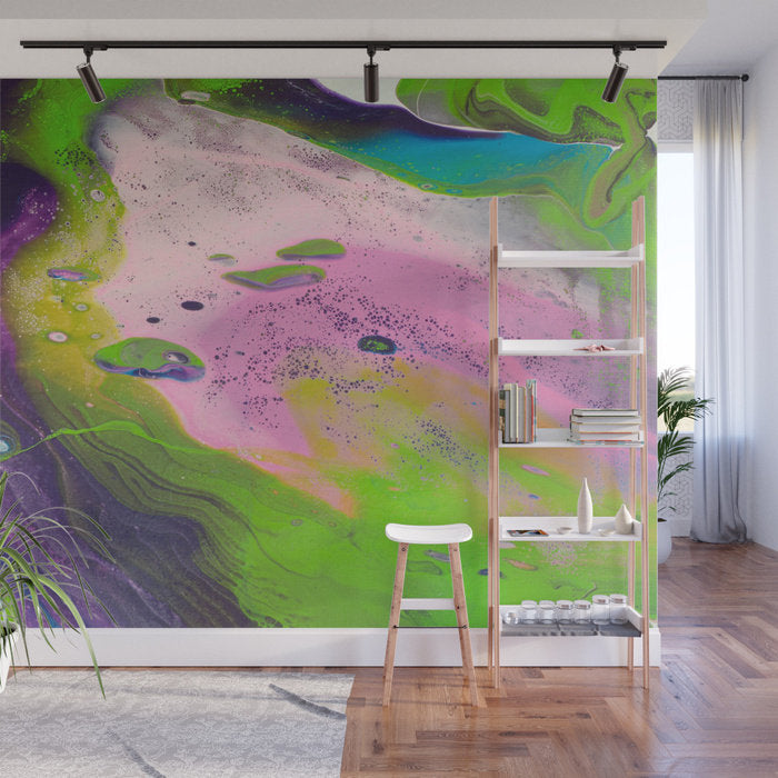 Removable Wall Mural - Wallpaper Abstract Artwork - Fluid Art Pour 14 - PIPAFINEART