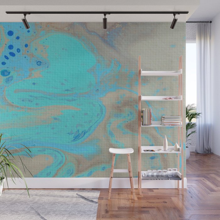 Removable Wall Mural - Wallpaper Abstract Artwork - Fluid Art Pour 28 - PIPAFINEART