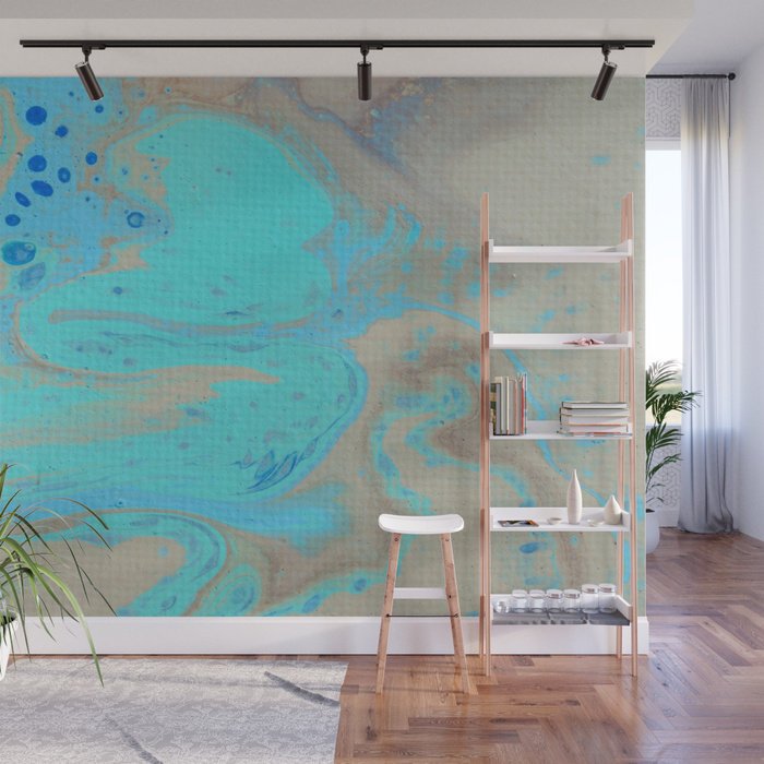 Removable Wall Mural - Wallpaper  Abstract Artwork - Fluid Art Pour 28  - PIPAFINEART